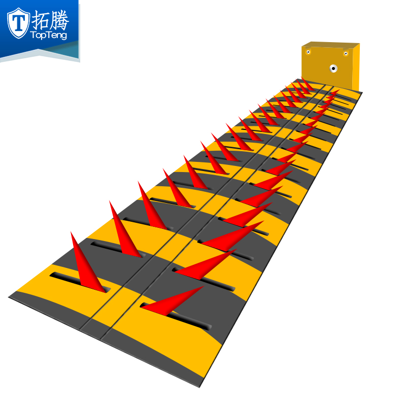拓騰 TP-PT003 電動(dòng)阻車器雙道刺減速帶式路障單位門口擋車器破胎
